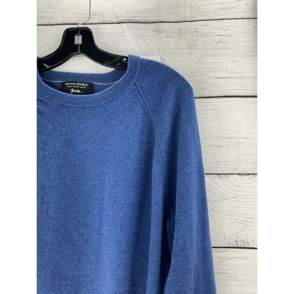 Banana‎ Republic Sweater Blue X-Large Italian Merino Yarn By Baruffa Soft Touch